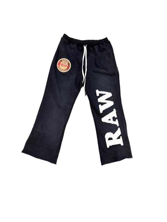 "RAW" Open Bottom Sweatpants